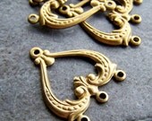 Sale-See Store Announcement-Vintage Brass Chandelier 3 To 1 Heart Earring Components-4