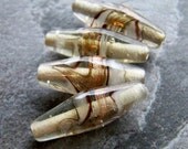 Sale-See Store Announcement-Vintage Beads-Vintage Clear  & Gold Foiled Lampwork Glass Beads-4