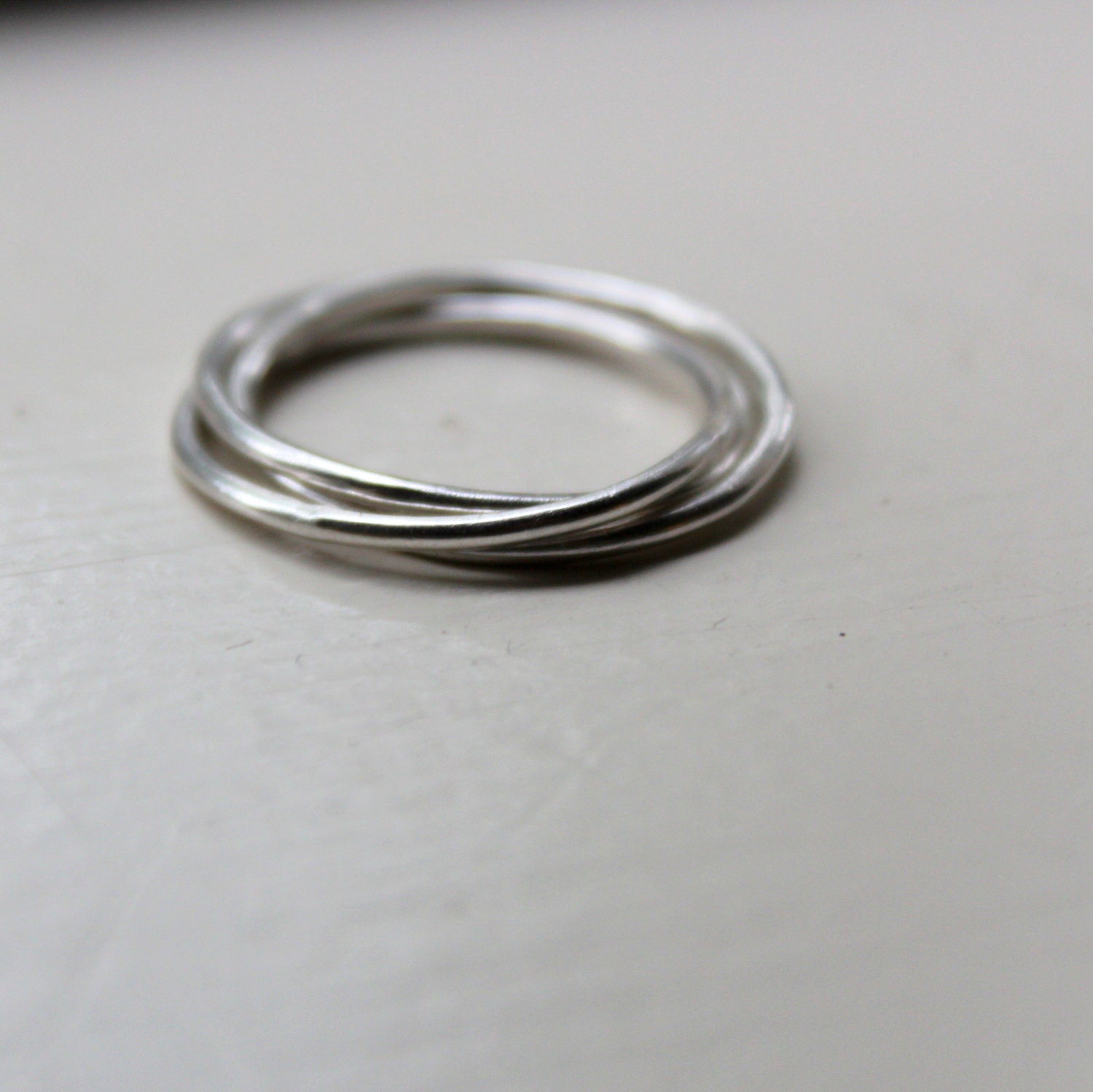 Trinity Russian Wedding Ring Interlocking Sterling Silver Rings