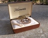 Vintage Jewelry Pearl Brooch Cultured Pearl Pin Krementz 14 Kt Gold Overlay Wedding Jewelry Circle Pin