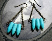 Turquoise Points Dangle Earrings