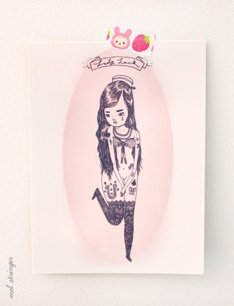 DISCOUNTED Postcard / Print 'Dominique Dreary' by Mel Stringer