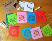 DIY Kit . Makes 4 papel picado banners, bunting garland decorations