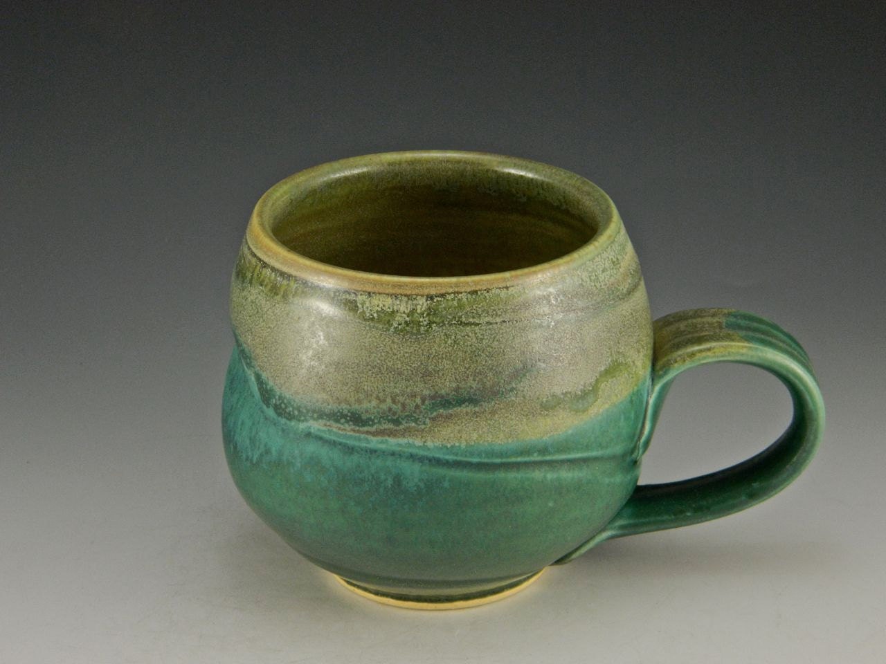 Turquoise Matte and Manker Luster Coffee Cup