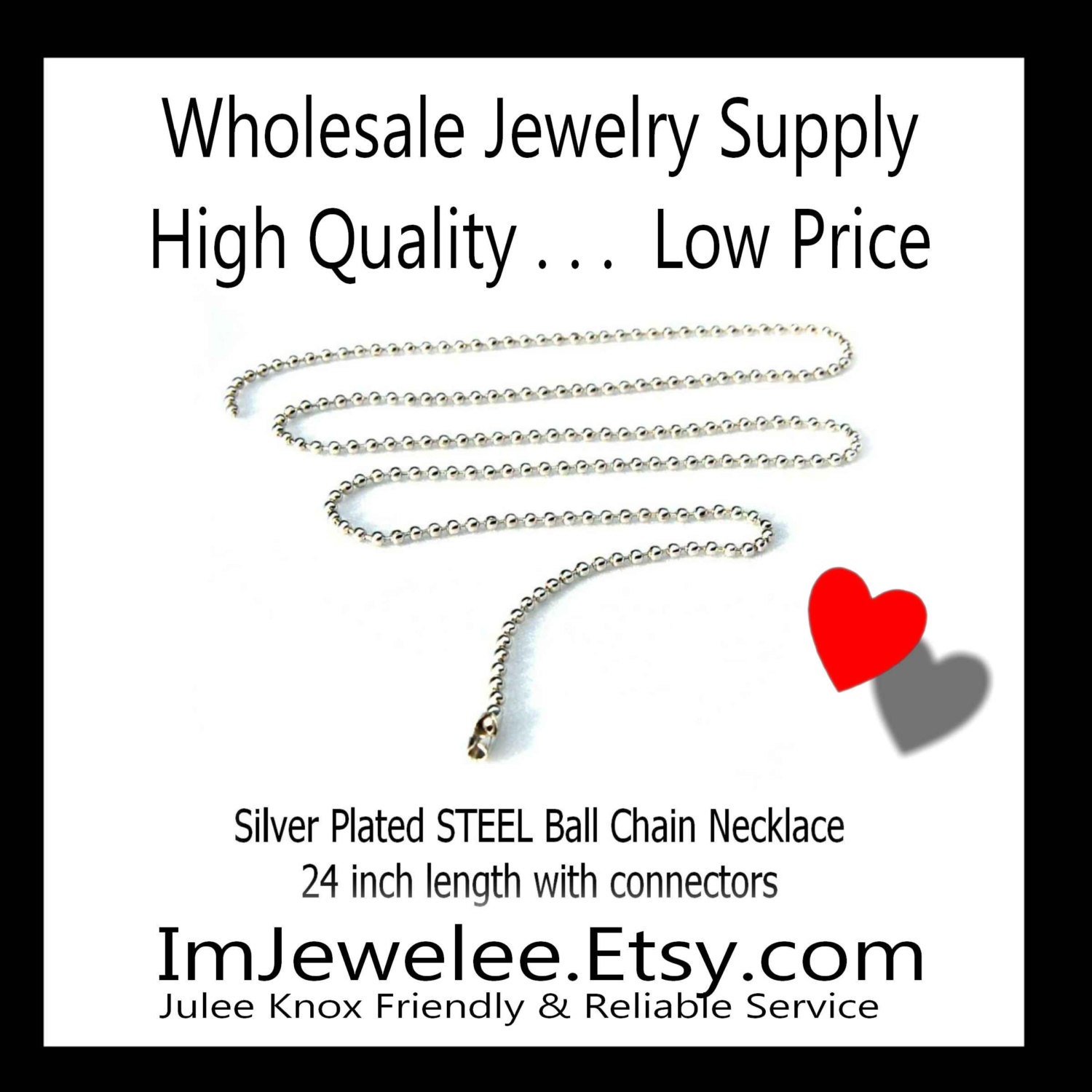 Ball Chain Necklaces Silver over STEEL LOT 10