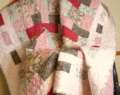 Pastel Pink Papillon Floral Lap Quilt