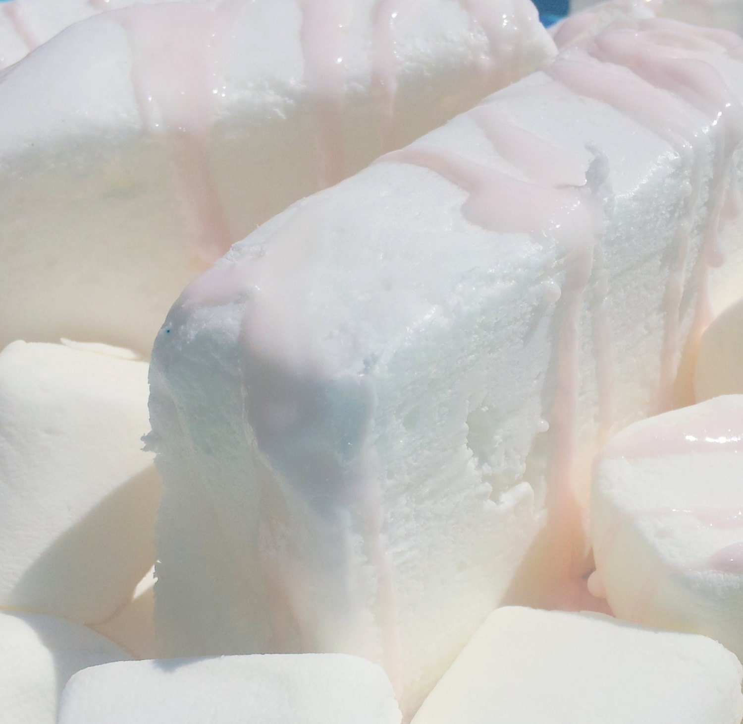 Marshmallow Chiffon Whipped Soap - Light Airy Sponge Cake Marshmallow Scent Pink Sugar Drizzle Soap - Memorial Day Sale - Take 30% Off