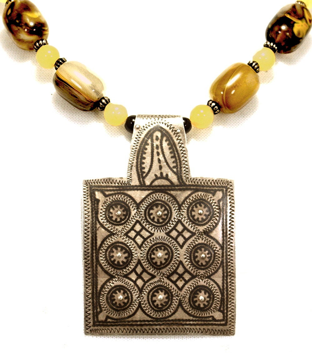 African Berber Magic Square, Quartz & Ambronite