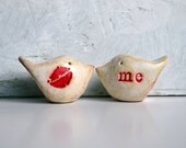 Wedding cake toppers ... Love birds ... kiss me