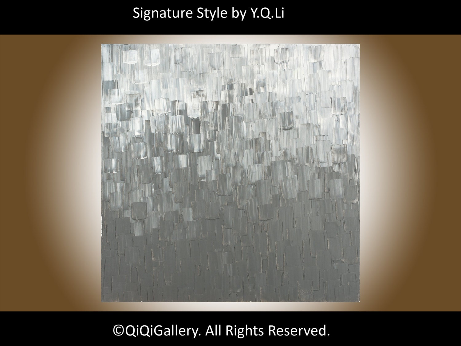 Original Grey Abstract Painting Heavy Texture Impasto Palette Knife Wall Decor " All Shades Of Grey" by QIQIGALLERY