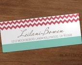 Personalized Return Address Label Sticker - Chevron Block
