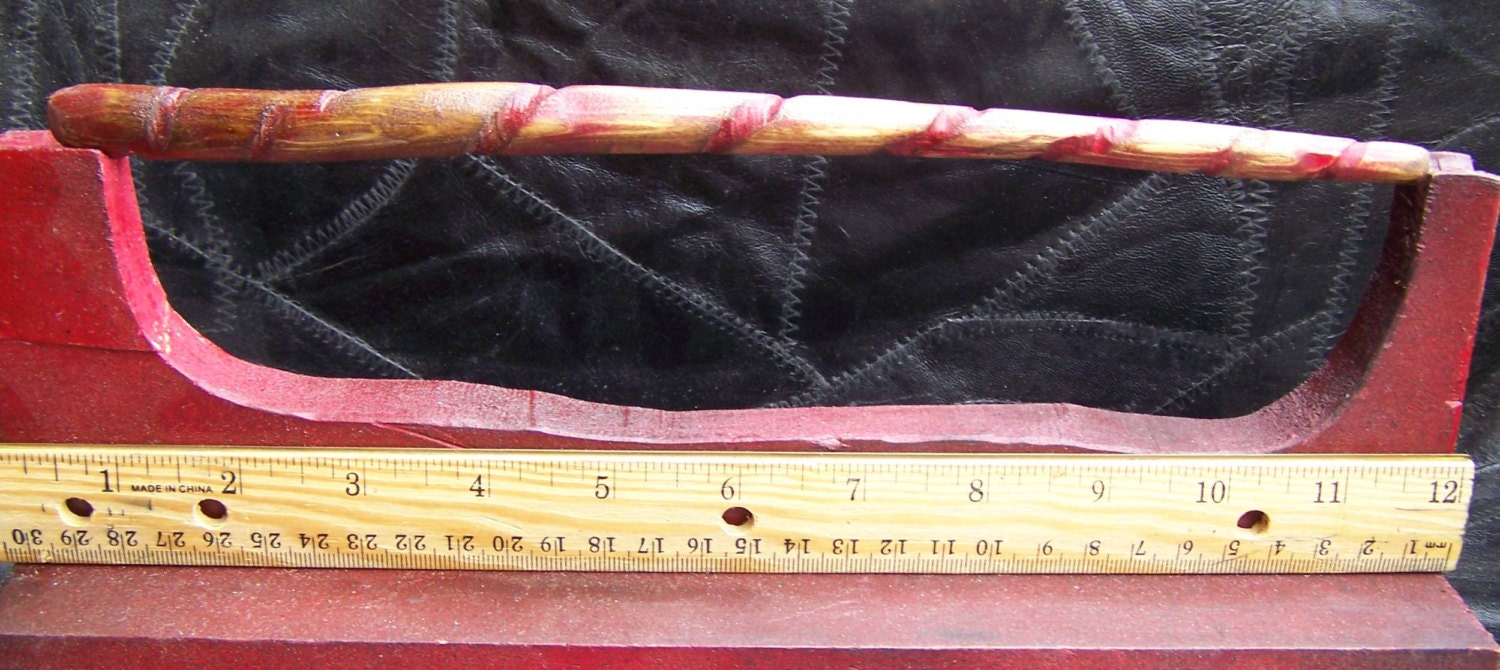 Conductor Wand with Red Carved Power Banding 11 7/8 inches