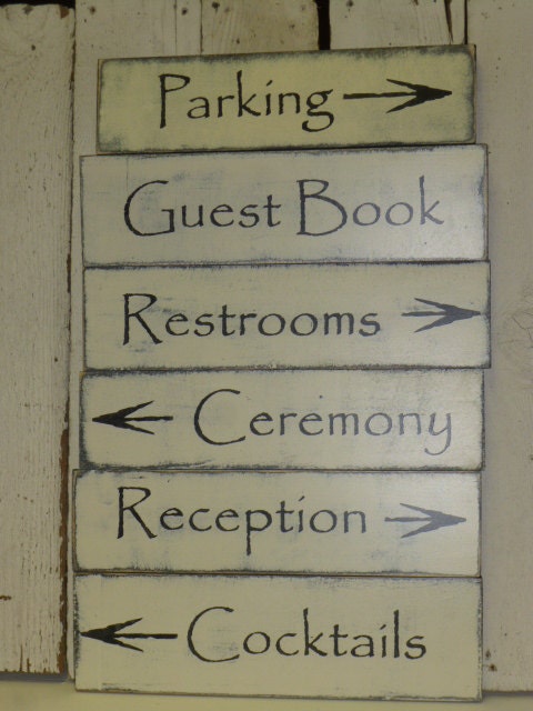 BUDGET PRICED WEDDING sign set of 6 / Ceremony & Reception wedding signs / Quality signs at Budget prices / wedding signs / wedding sign set