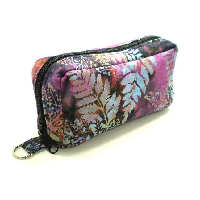 Essential Oil Case Holds 10 Bottles Purple Fern Batik