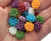 10pc daisy resin flower cabochon, 12mm, perfect for making cabochon earrings, hair pins, rings