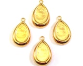 4 Vintage 13x8mm Marvella 1 Loop Pear Settings, Pendant, Charm, Cabochon Settings