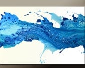 Abstract Canvas Art Painting 36x24 Original Modern Contemporary Blue Paintings by Destiny Womack - dWo - Sea of Emotion