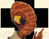 URBNPOP- Bash of The Empire " Ackbar/HOPE " 18x24 Print Super Limited only 5 made