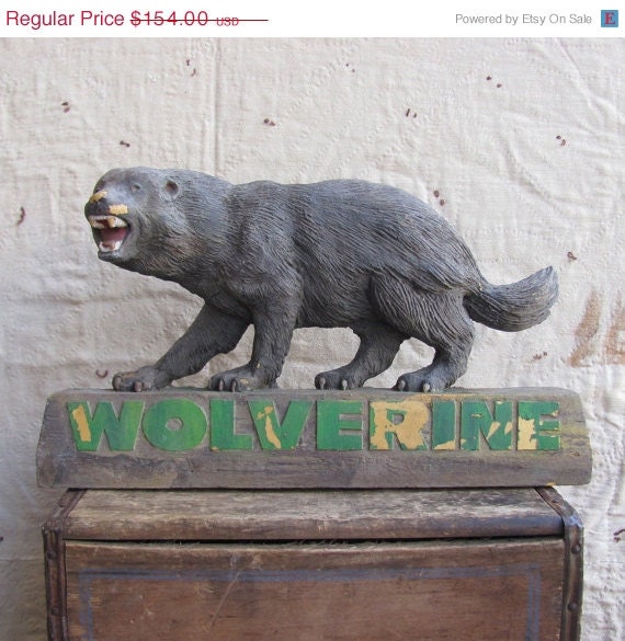 SALE // vintage c. 1970s Wolverine work boots store display, advertising, sign