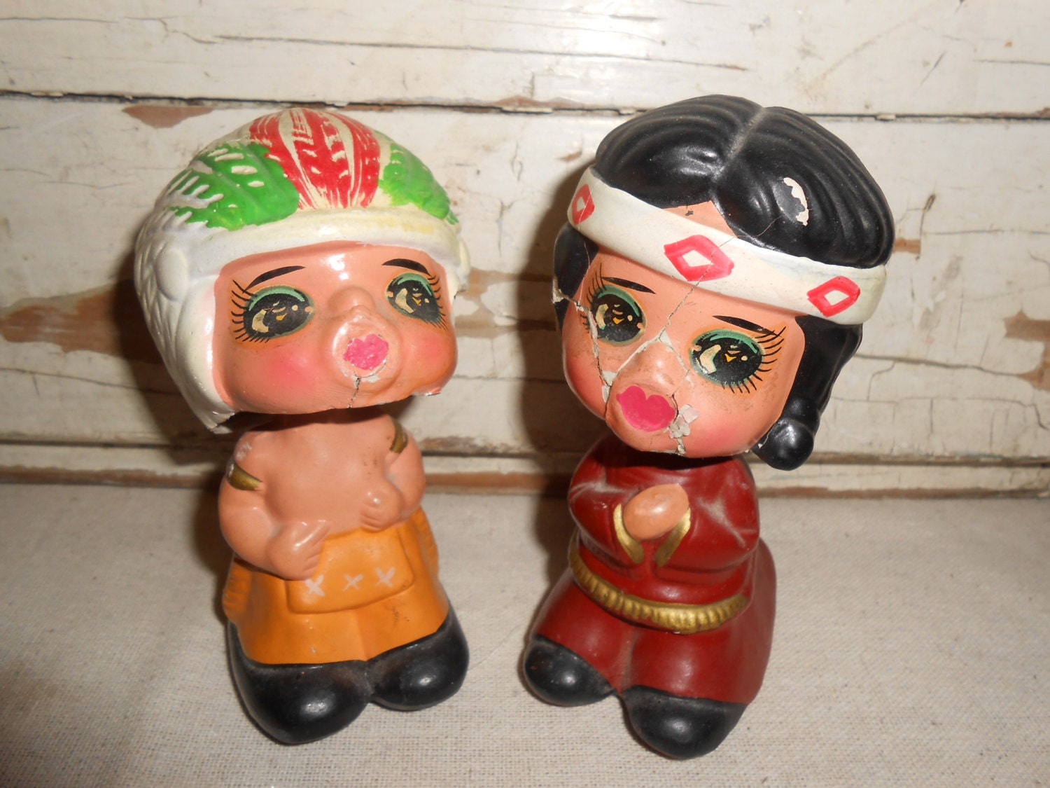 Vintage Japanese Bobblehead Kiss Me Indians