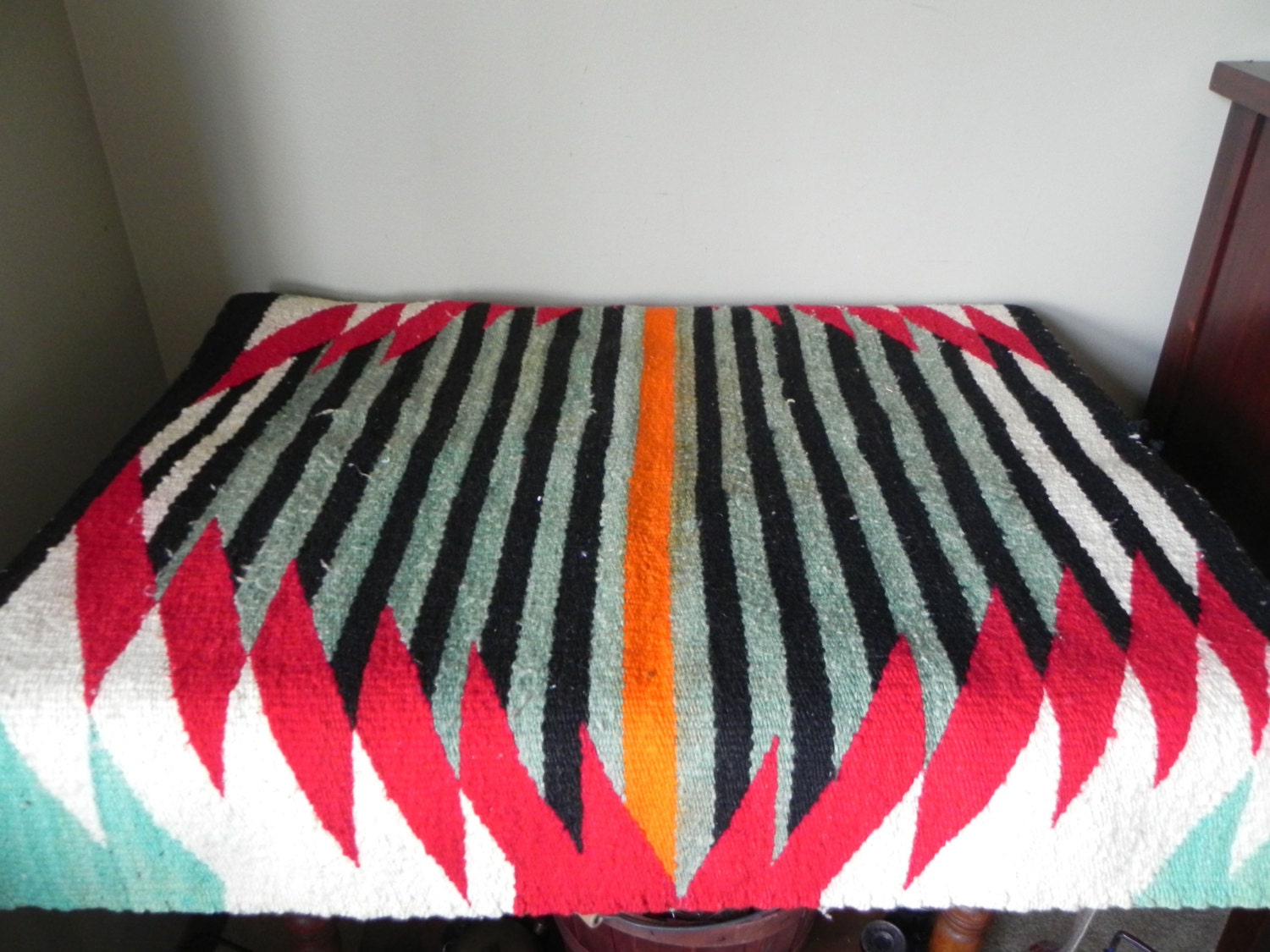 Vintage Navajo saddle blanket rug textile southwest native american indian