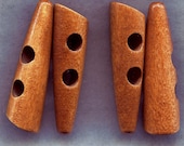 Light Brown Wood Toggle Buttons Wooden Buttons 50mm (2 inch) Set of 4 /BT210