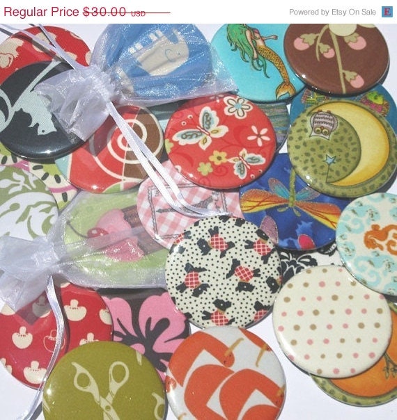 40% OFF sale pocket mirrors 12 Assorted fabric covered mirrors 2.25 inches