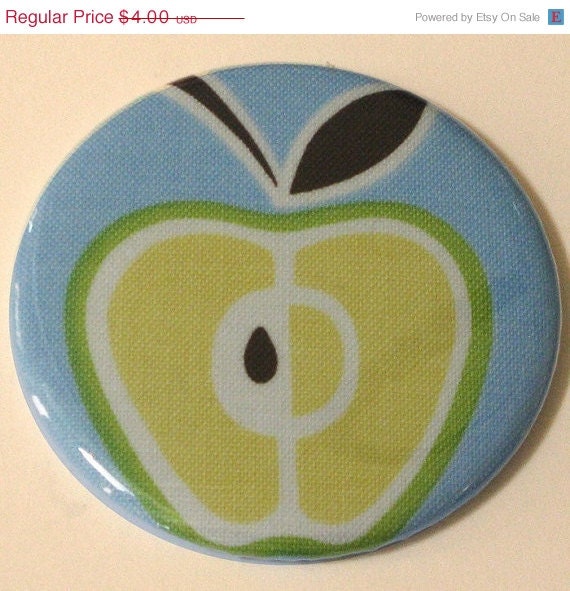 40% OFF sale Pocket mirror apple for teacher fabric covered pocket mirror