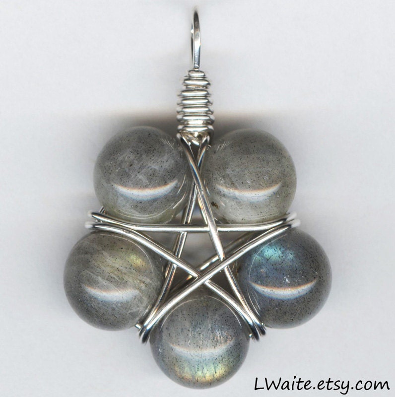 Sterling Silver Labradorite Medium Star Pendant