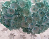 2 Bouquets Forget Me Nots Old Fashioned Millinery Flowers in Mermaid Bluish Green