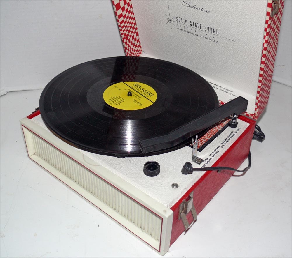 Pschedelic Silvertone Record Player with Warranty