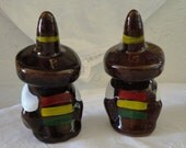 Sombreroed Siesta Taking Salt and Pepper Shakers
