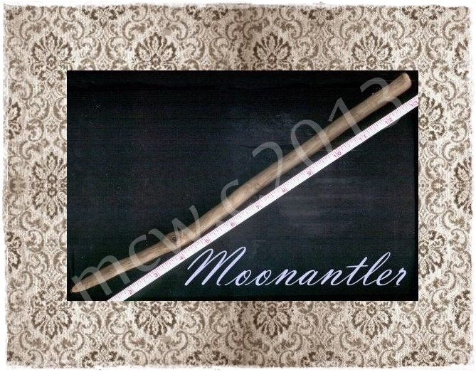 Wood Witch Wand "Moonantler"  (Oak Wood) OOAK