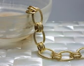 Chain Matte Gold Plated Nickel Free Textured Oval Link style Brass chain 1 foot