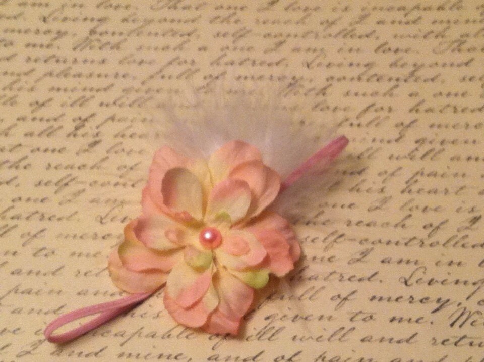 Baby girls headbands-newborn headbands-flower headbands-vintage-pink headbands