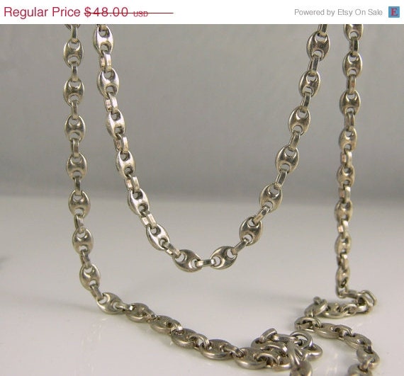 Vintage 800 Silver Gucci Link Chain Necklace