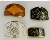 Vintage French Art Deco Basse Taille Enamel Buckle Finding  Destash Lot Warehouse Find