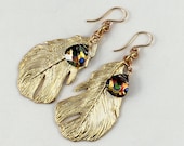 Birds of A Feather  Earrings with Swarovski Peacock Eye Crystal