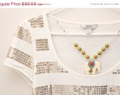 ON SALE The yoga elephant. a whimsy charm necklace.