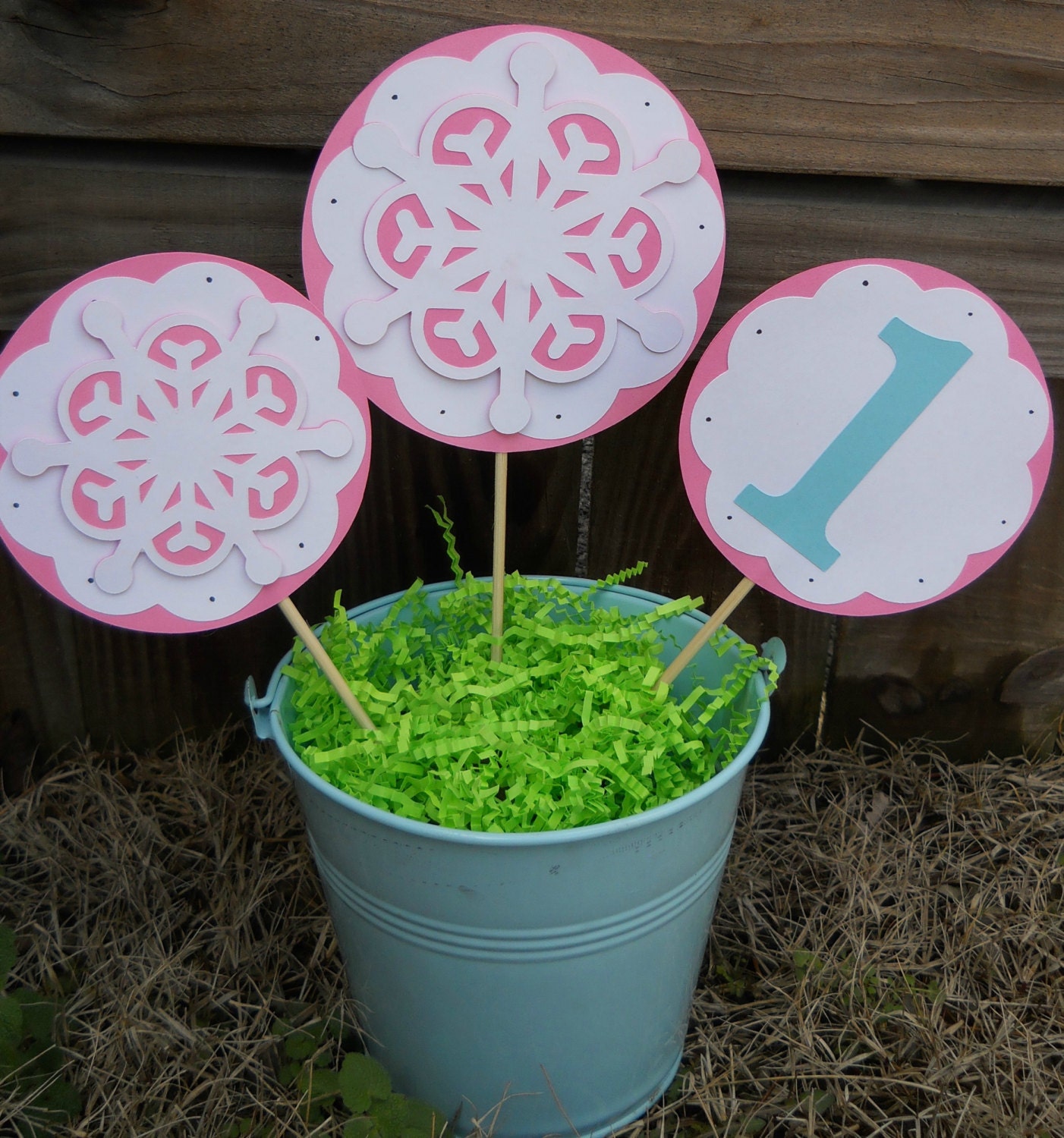 Winter ONEderland Centerpiece ( 1 set of 3 centerpiece sticks)