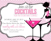 Cocktail Girl -  Bridal Shower Bachelorette Party Invitation - Customizable and PRINTABLE