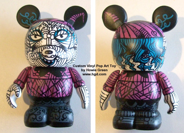 3" Pop Art Mickey Mouse Vinlymation Custom Toy Purple Kid