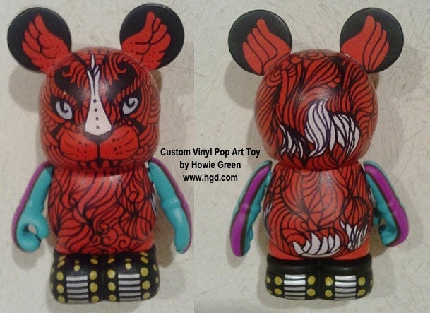 3" Pop Art Mickey Mouse Vinylmation Custom Toy Red Monster 513