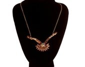 Owl necklace, crochet wire owl sculpture on a gold filled chain, bird necklace