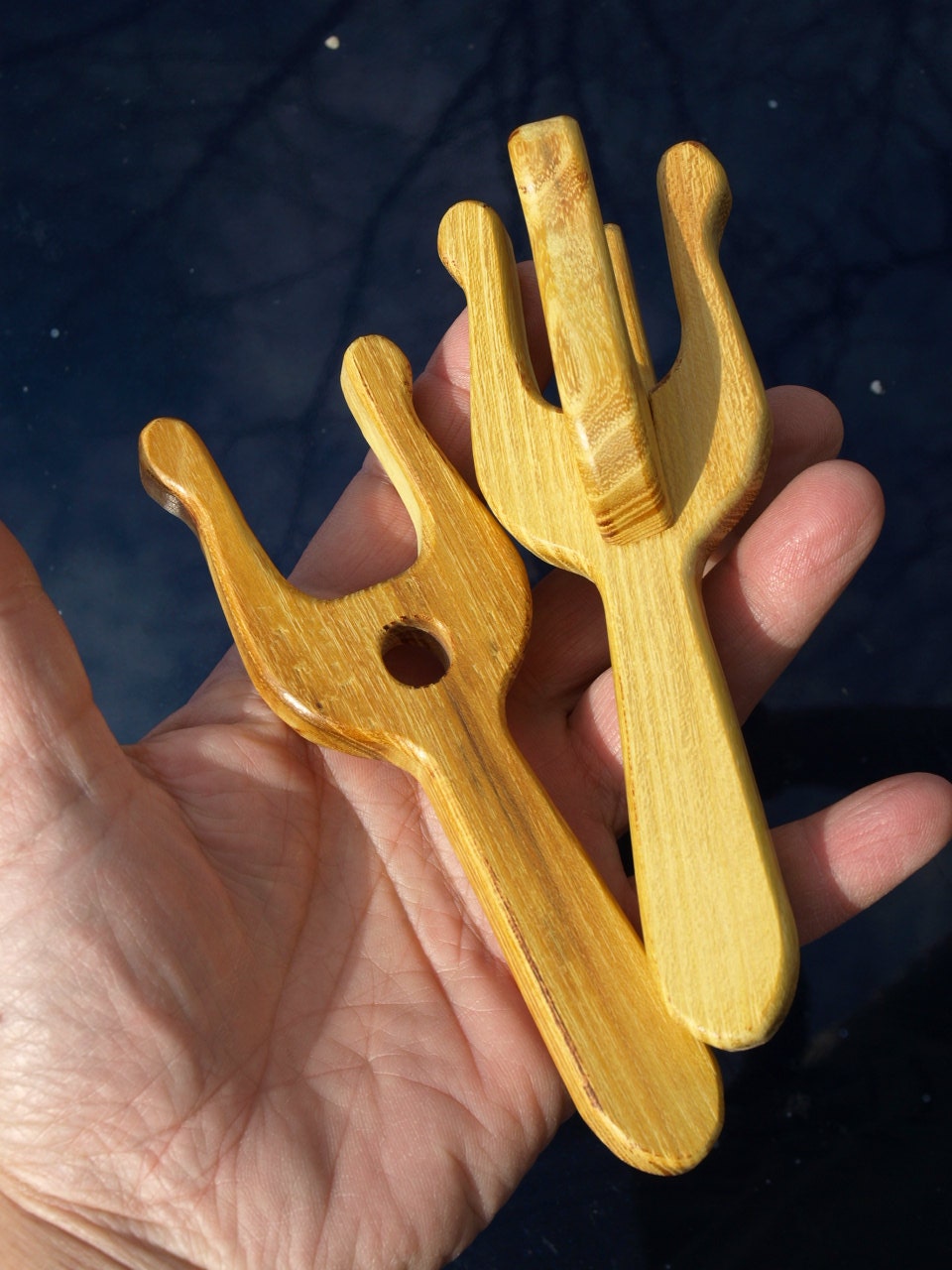 Extra Large Lucet Cousins in Osage Orange Wood