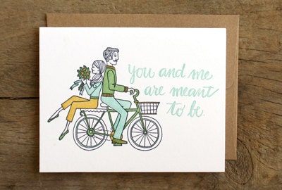 You and Me Are Meant to Be Letterpress Card