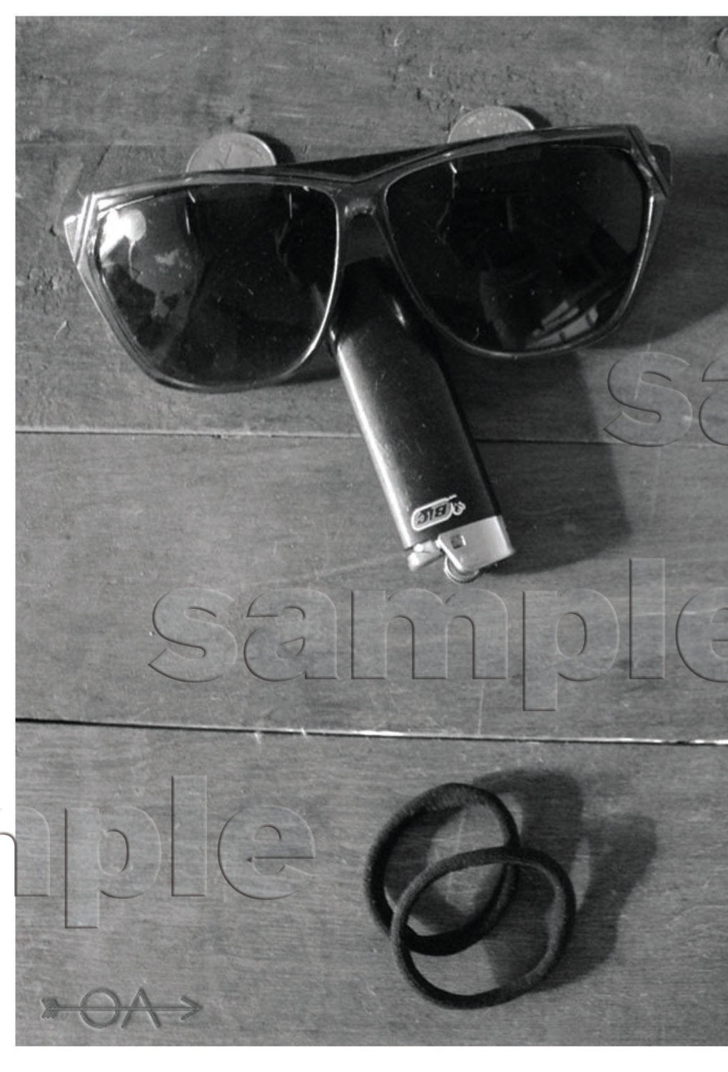 Table Face black & white -photo art postcard