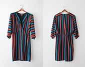 SALE - 1970's Jordache Rust Striped Shirt Dress Size Small to Medium
