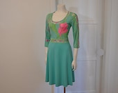 70s dress / Vintage 1970's Leonard Designer Signed Jersey Dress