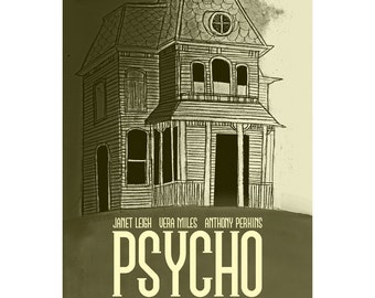 Film poster Psycho 12x18 inches retro print